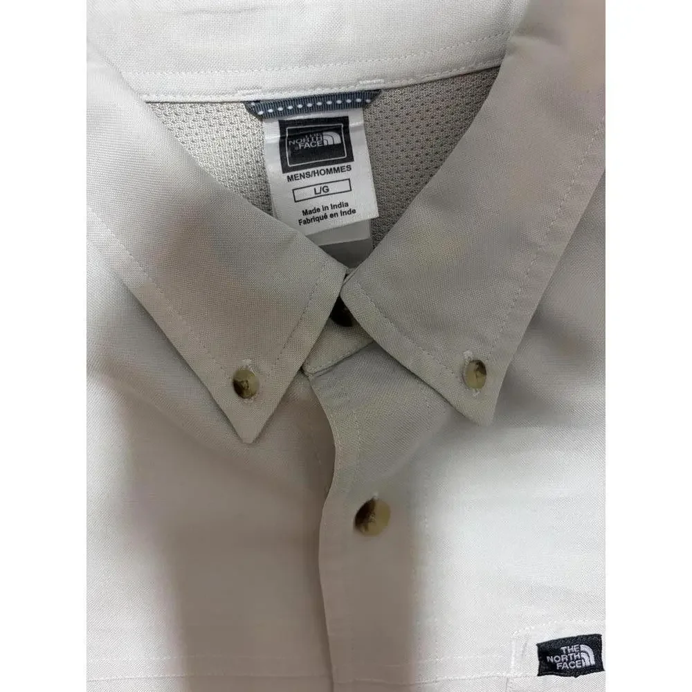 The North Face‎ Shirt Mens Large Tan Modal Blend Button Down Casual